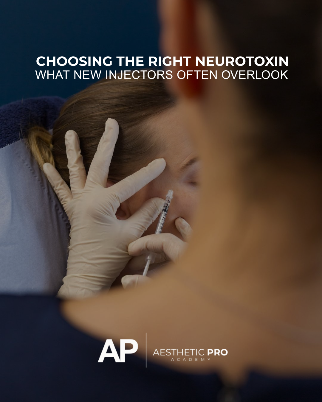 Woman getting neurotoxin injection.