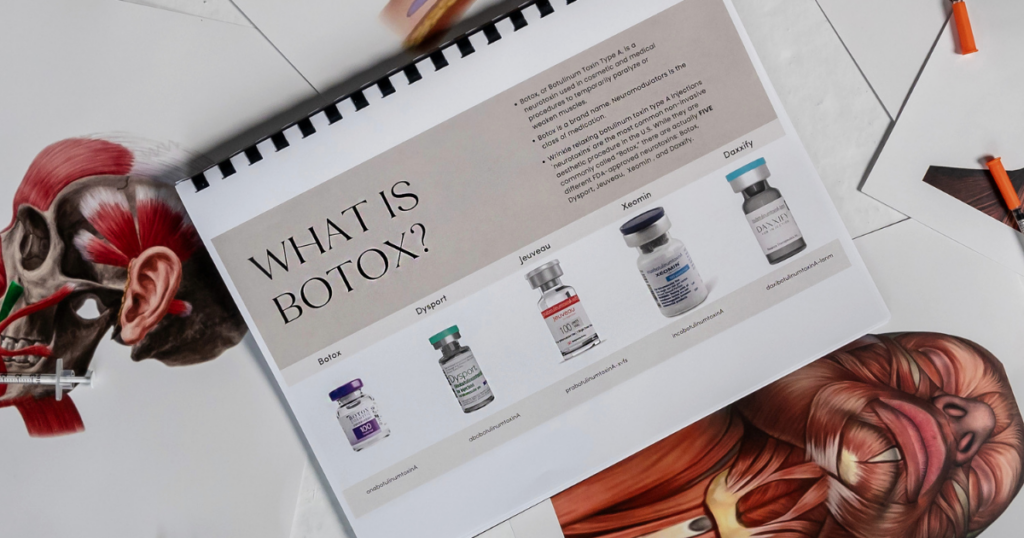 Information about botox used in understanding the area of effect in toxin injections.