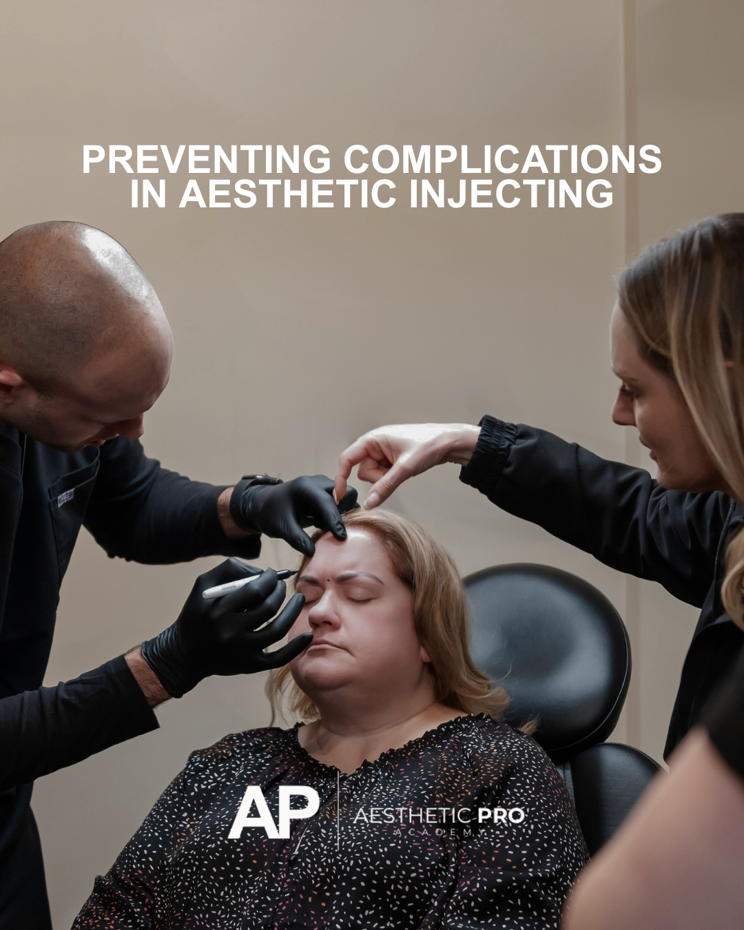 New injector analyzing a face to focus on Preventing Complications in Aesthetic Injecting.
