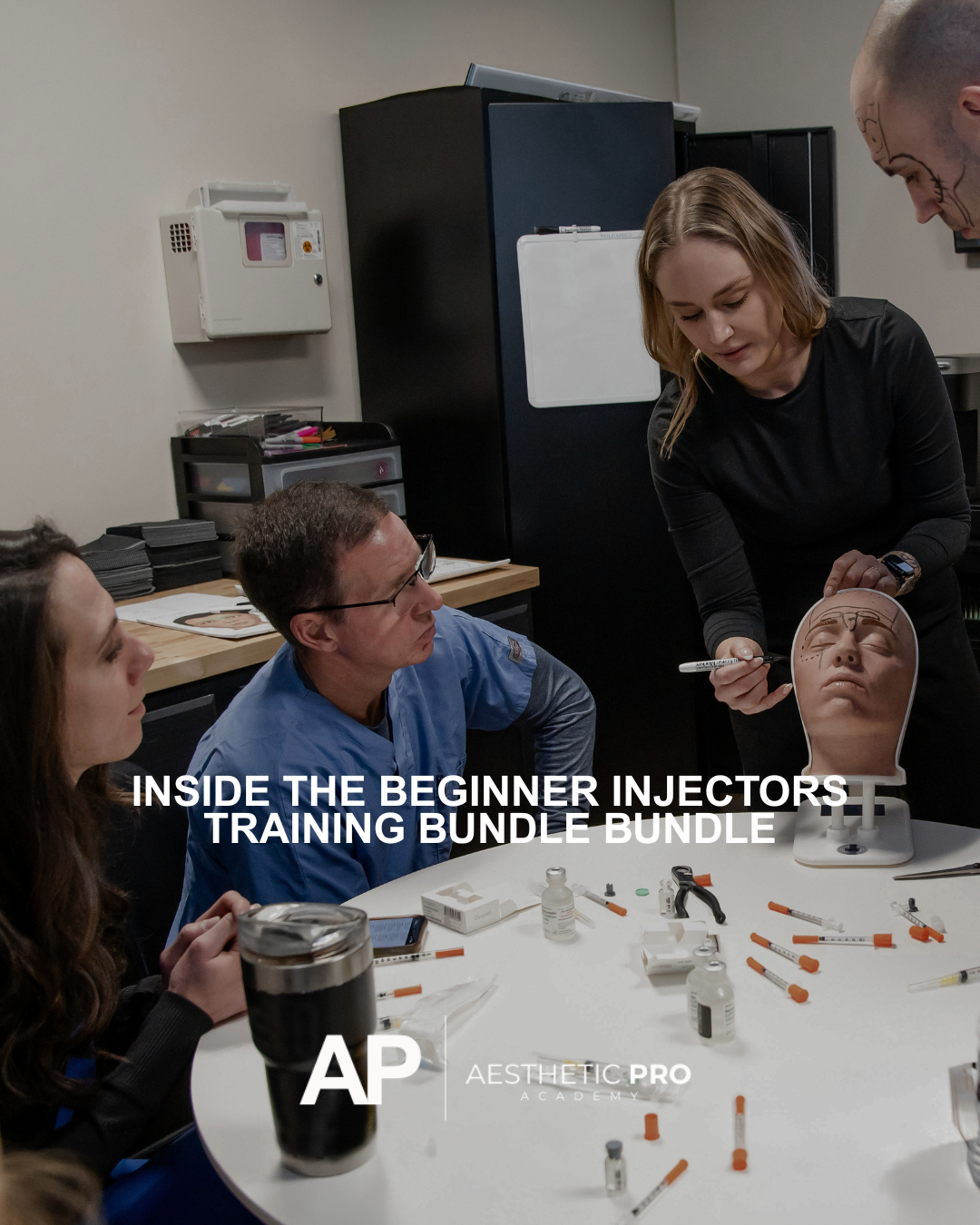 Lindsay teaching a beginner injectors training bundle.