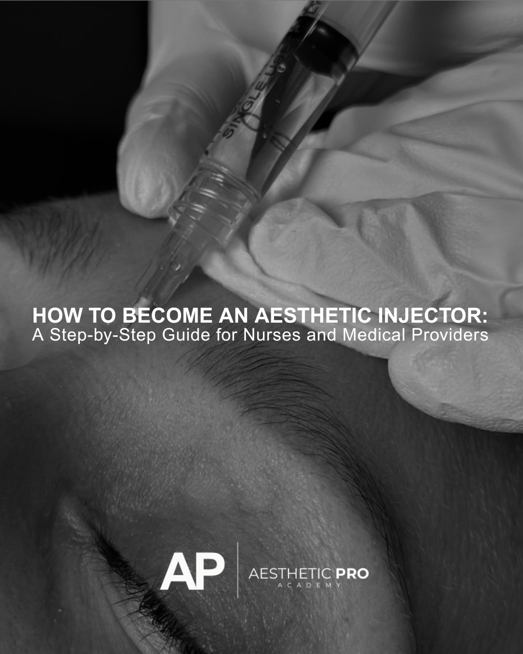 Medical profession becoming an aesthetic injector by doing a treatment on a patient.